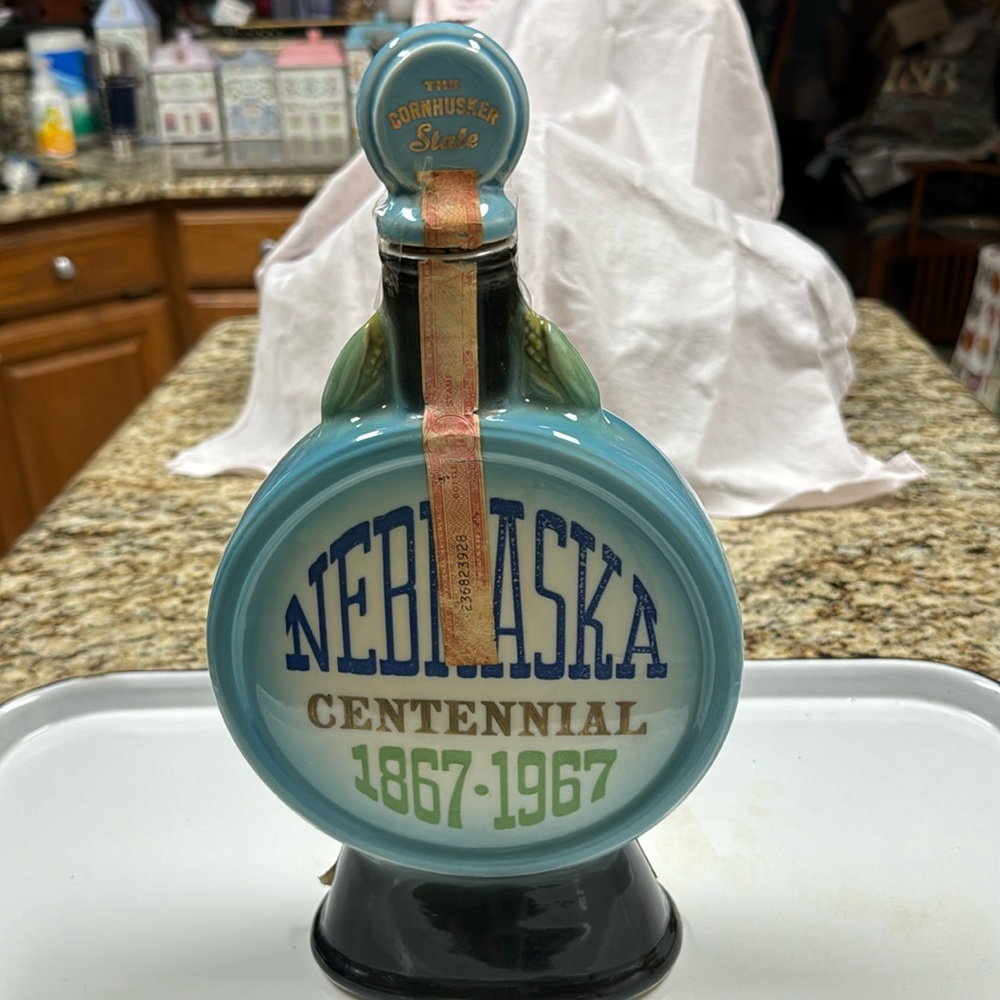 Jim Beam 1967 Nebraska Centennial 1867-1967 Jim Beam Whiskey Decanter Vintage